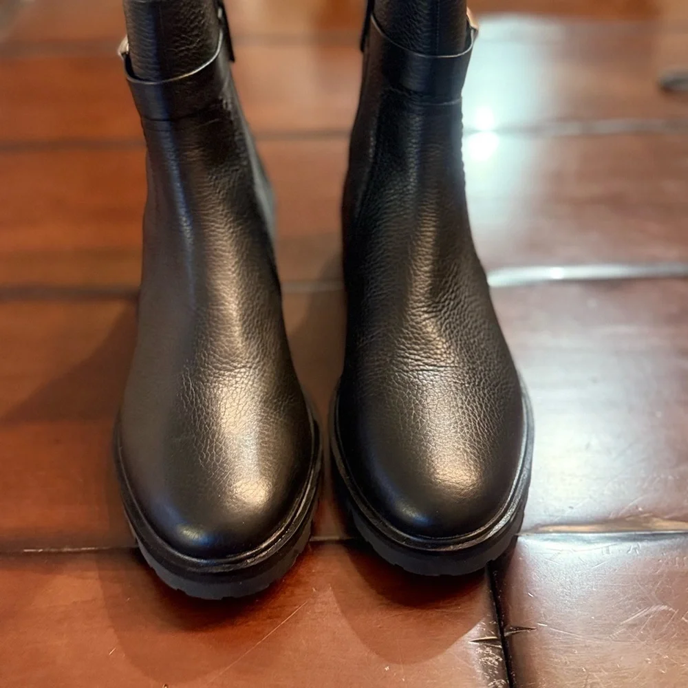 Kate Spade New York Dani Lug Sole Booties - Black Leather - NWOT - Picture 2 of 5